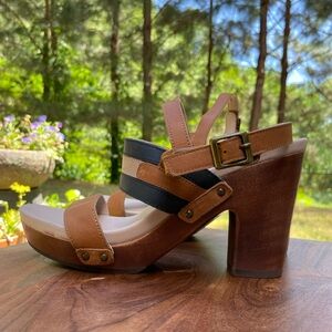 Jambu Handcrafted sandal heels size 8.5 leather straps